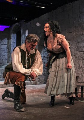Matthew Conlon and Elora Von Rosch in rehearsal for "Man of La Mancha," opening March 21 in Quogue. BY TOM KOCHIE