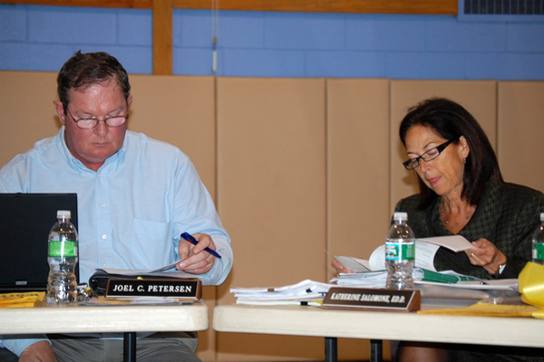 School Board member Joel Petersen and Superintendent Dr. Katherine Salomone
