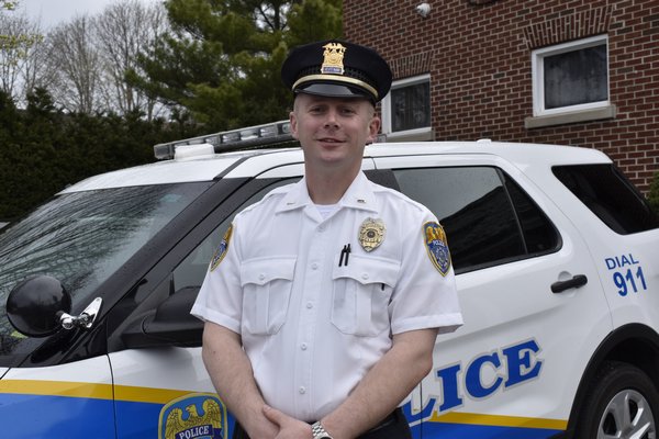 Daniel Hartman was promoted from Sergeant to Lieutenant at the Quogue Village Police Department on Friday. VALERIE GORDON