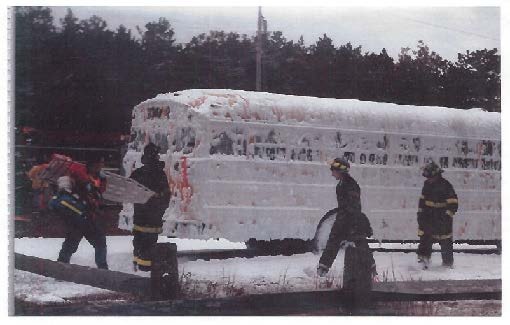 A mass casualty drill at East Hampton Airport. The spraying of fire supressant foams at this and other such drills, as well as the crash of a small plane on the property, caused contamination that led the state to list portions of the aiport as a hazardous waste site this month. Courtesy New York State DEC