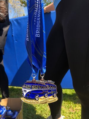 Every finisher received a medal after crossing the finish line in the Bridgehampton Half Marathon. CAILIN RILEY