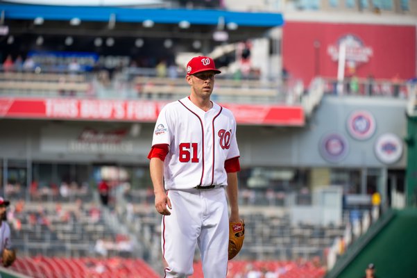 Kyle McGowin, a 2010 Pierson High School graduate, has earned a spot in the pitching rotation for the Washington Nationals this year. It's his second time up in the majors, after several years of minor league play. COURTESY OF THE WASHINGTON NATIONALS BASEBALL CLUB