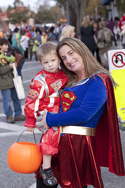 Zack and Susie Mancuso at last year's Halloween parade in Westhampton Beach. NEIL SALVAGGIO