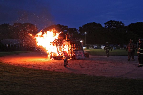 Westhampton Beach Schools kicked off its Homecoming weekend with a bonfire on Thursday, October 9. Neil Salvaggio