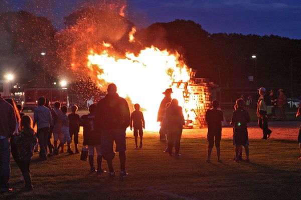 Westhampton Beach Schools kicked off its Homecoming weekend with a bonfire on Thursday, October 9. Neil Salvaggio