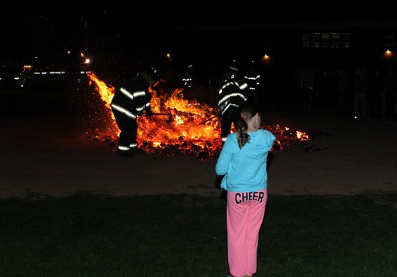 Westhampton Beach Schools kicked off its Homecoming weekend with a bonfire on Thursday, October 9. Neil Salvaggio