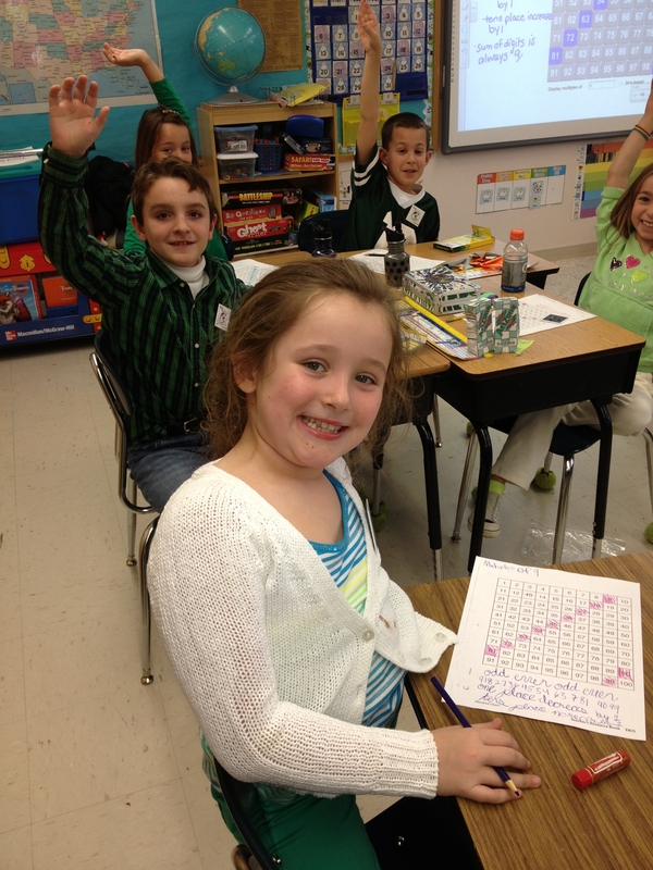 Third graders Ciara Byrne, front, Liam McMunn, left, Katey-Rose DeMaria, JD Campisi, & Sophia Mangiameli wear green for Sandy Hook Elementary students. ERIN MCKINLEY