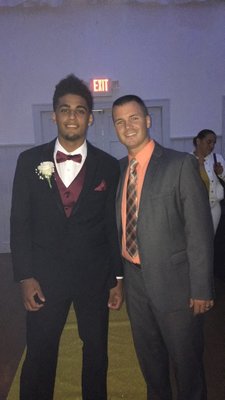 Javon Harding, a junior, and Principal Michael Miller at prom. COURTESEY MICHAEL MILLER