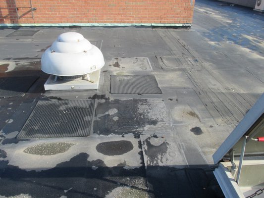 The roof on the Remsenburg-Speonk Elementary School needs repairs to prevent future leaking and damage. COURTESY REMSENBURG ELEMENTARY SCHOOL