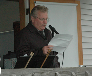 Principal Jack Pryor spoke at the beginning of the ceremony.