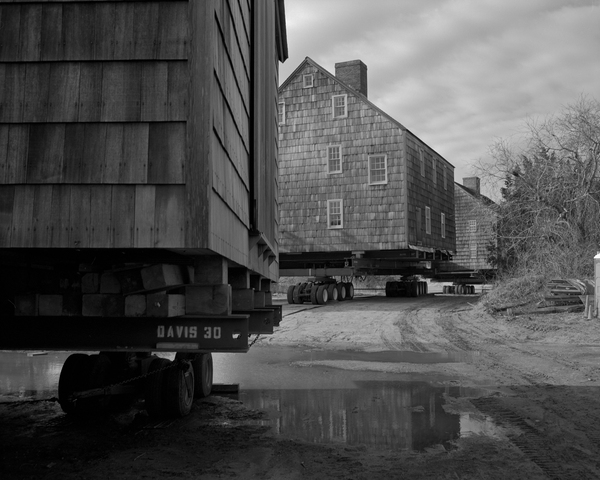 Further Lane buildings line up, ready to be moved to East Hampton. ZAK POWERS