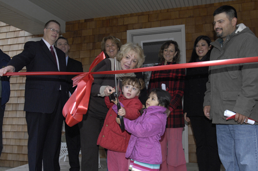 The Sagaponack Woods Project is a dream come true for the Ruano and Krakowski families, whose little ones cut the ribbon on their new homes on November 23.