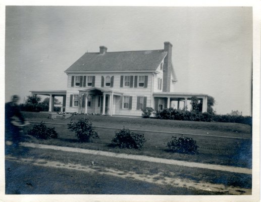 First House in Quogue, built in 1734, by Captain John Post and moved from Quogue Street to Ocean Avenue in the early 20th century. COURTESY OF PI GARDINER