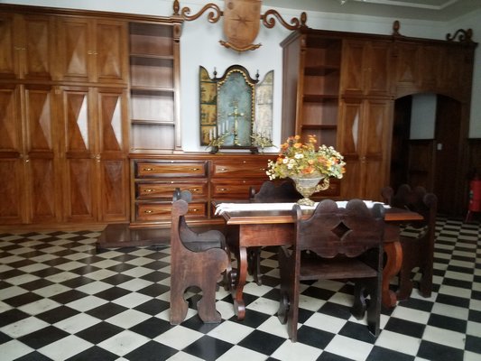The original wardrobe, a room lined with closets and shelves shown here in a church sacristy, Portuguese Colonial period, Brazil.  JACK CRIMMINS