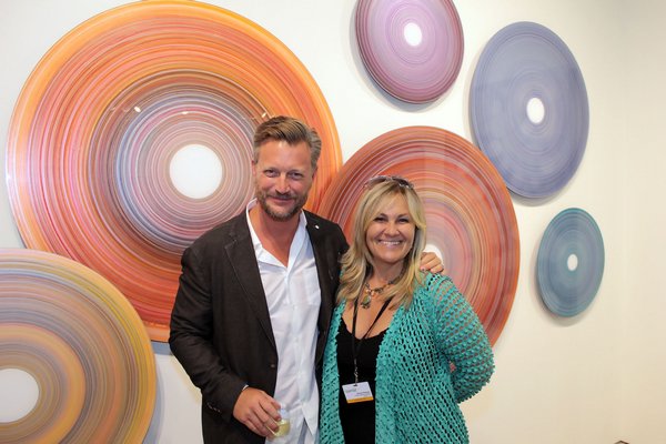 Artist Christopher Martin and Bonnie Edwards of The Chase Edwards Gallery in Bridgehampton. TOM KOCHIE