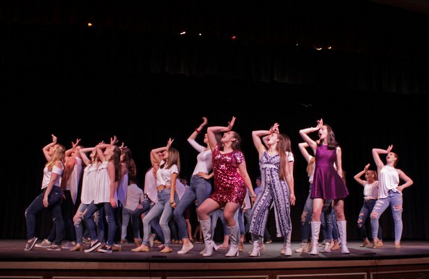 The finale performance, "Dancing Queen" from "Mama Mia" at Southold High School. TOM KOCHIE