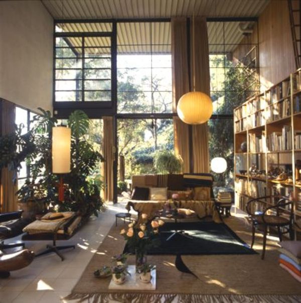 The Eames House Living Room is currently part of the “California Design 1930-1965: Living in a Modern Way” exhibition at the Los Angeles County Museum of Art.    COURTESY EAMES HOUSE FOUNDATION
