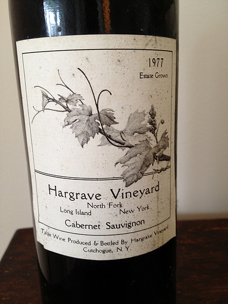 Hargrave wine, bottled in 1977.    LOUISA HARGRAVE