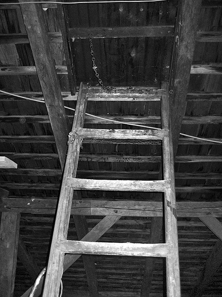 The ladder to the roof of the Jackson/Malcolm Home in Jericho, a stop along the Underground Railroad. VELSOR COLLECTION