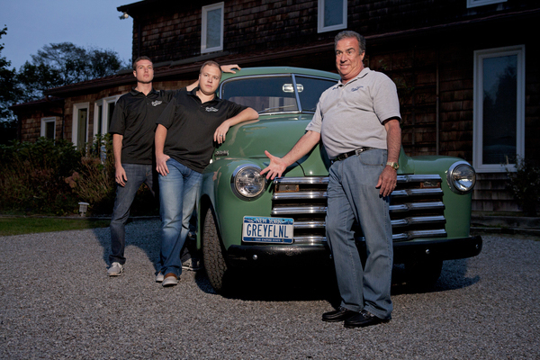 Darren, Michael and Richie Russek on the set of "All Star Dealers." COURTESY DARREN RUSSEK