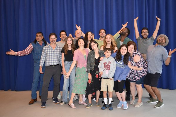 The company during rehearsals for Bay Street Theater's upcoming production of 