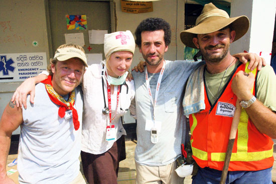 The volunteer team that set up the relief station: Donny Paterson,  Bruce French,  Oscar Gubernati, and Alison Thompson.