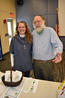Pascalle Olenick and Ken Ettlinger at the Long Island Regional Seed Consortium's third annual seed swap. BRENDAN J. O'REILLY