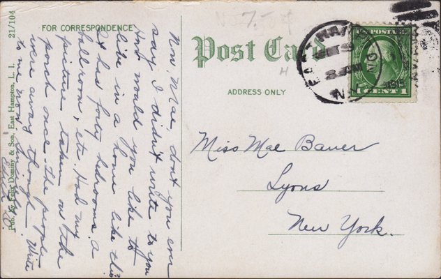 Visitors to the East End during the Gilded Age often sent postcards to loved ones about the houses they saw or how they hoped to run into someone of great stature in society. COURTESY GARY LAWRANCE