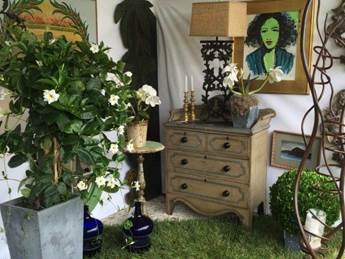 Booths at The East Hampton Antique Show at Mulford Farm in East Hampton.  East Hampton Historical Society