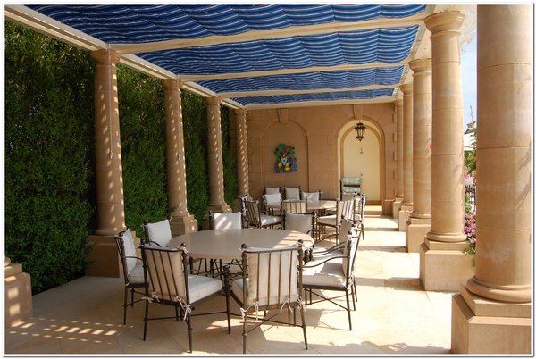 C.E. King of East Hampton offers a variety of awning styles; featured here are retractable awnings with a twist. COURTESY C.E. KING
