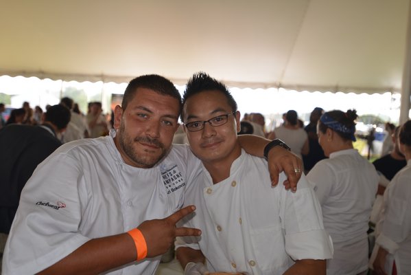 Chef Ari Bokovza and sous chef Victor Chow from The Harrison, NYC. ALEX GOETZFRIED