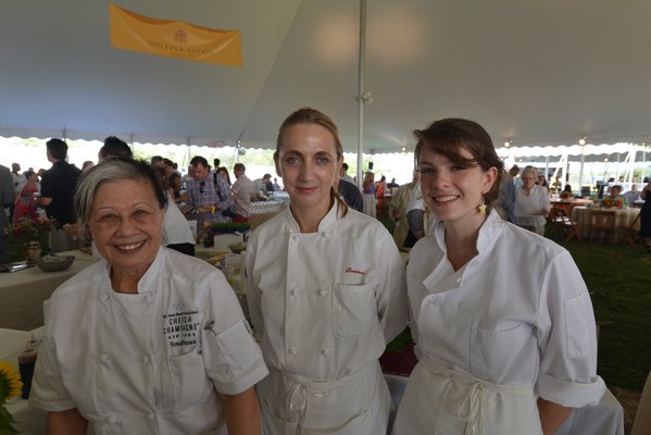 Chef Rosa Ross, Jill Keller, and Skye Prichard from Scrimshaw in Greenport. ALEX GOETZFRIED