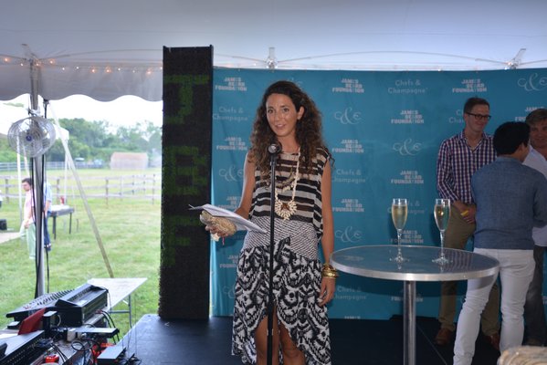 Joey Wölffer addressed the crowd during the champagne toast. ALEX GOETZFRIED