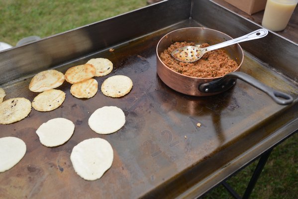 Chef Jacques Gautier was making fresh tortillas on site at t