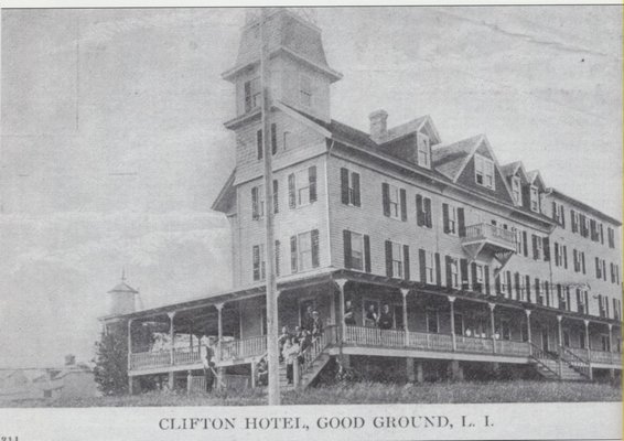 The grand 1889 Clifton Hotel was destroyed by fire in 1925  not long after it had closed. HAMPTON BAYS HISTORICAL SOCIETY