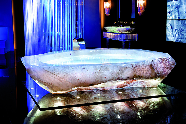 Baldi Home Jewels Crystal Rock Bath Tub.   COURTESY BALDI