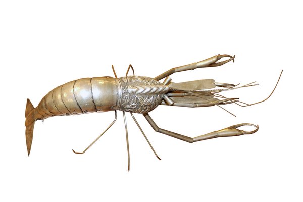 Dealer, Bridges Over Time will bring rare and unusual items like this silver-plated articulated crawfish. COURTESY EAST HAMPTON HISTORICAL SOCIETY