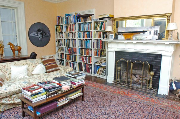 The living room in Jonathan Morse's Sag Harbor home.  DANA SHAW