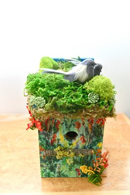 A birdhouse by Lisa Rose.  DANA SHAW