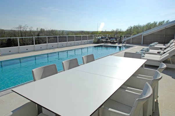 The rooftop pool at Harbor's Edge in Sag Harbor. DANA SHAW