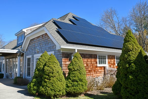 One of the buildings at the Southampton Fresh Air Home that is equipped with solar panels.  DANA SHAW