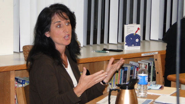 Sag Harbor School Board member Chris Tice told her fellow board members on Wednesday, April 18, that she was in favor of tabling a decision on changing the district's nutrition policy. COLLEEN REYNOLDS