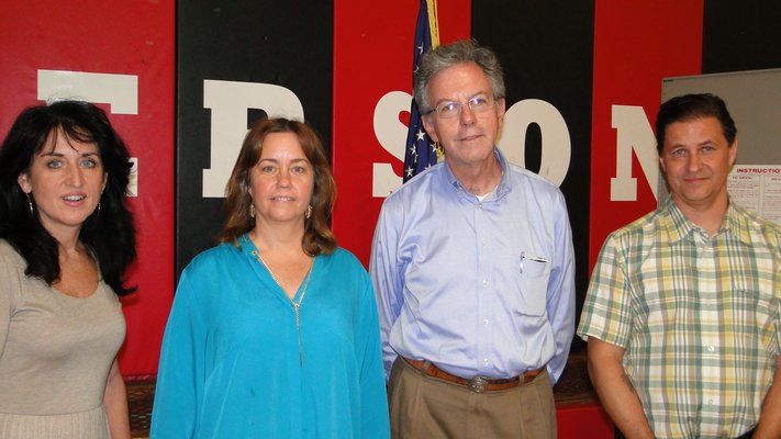 The four winners in Sag Harbor's School Board election this year, from left to right: Chris Tice, Susan Kinsella, Daniel Hartnett and David Diskin. BY COLLEEN REYNOLDS