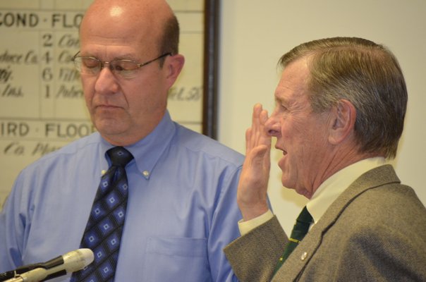 Alan McFarland was sworn onto the Southampton Village Planning Board last week. ERIN MCKINLEY