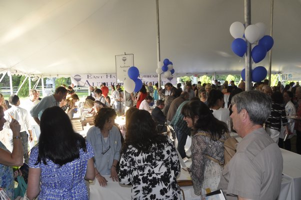 Scenes from East Hampton Library's 10th annual Authors Night, held on Saturday at Gardiner Farm. MICHELLE TRAURING