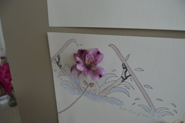 A flower water skiing, part of Springs artist Kristen Somody Whalen's "Flowers With Legs" series. ALYSSA MELILLO