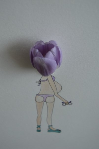 "Suns Out Buns Out," part of Springs artist Kristen Somody Whalen's "Flowers With Legs" series. ALYSSA MELILLO