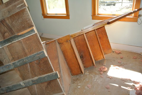 One of the staircases in the home is being saved.