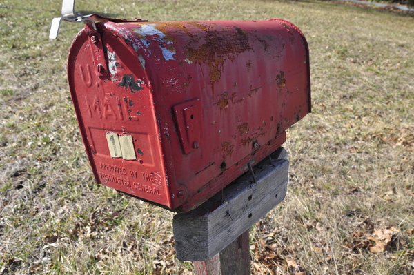 A damaged mailbox on Noyac Road.