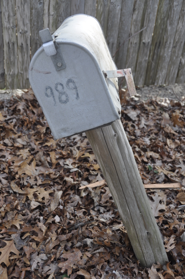 A pair of damaged mailboxes on Noyac Road.